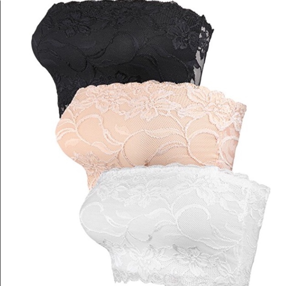 Lace strapless bra